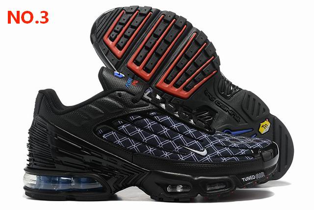 Nike Air Max Plus 3 Mens Shoes Black White Nets;